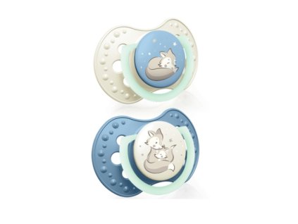 silikonovy dudlik 3 6m night day 2 ks lovi modre liska