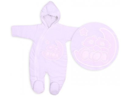 TERJAN Zimní/podzimní kombinézka/overálek Medvídci - bílá (Velikost 74 (6-9m))