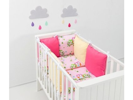 Polštářkový mantinel s povlečením -  vzor č. 51 - sundávací potahy na polštářcích (Velikost povlečení 135x100)