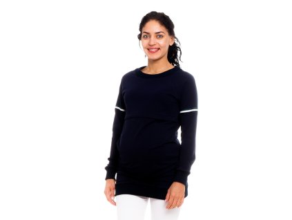 Be MaaMaa Těhotenské, kojící tričko/mikina Lynet, granátová (Velikost oblečení L (40))