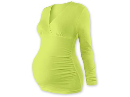 JOŽÁNEK Těhotenské triko/tunika dlouhý rukáv EVA - sv. zelené (Velikost oblečení L/XL)
