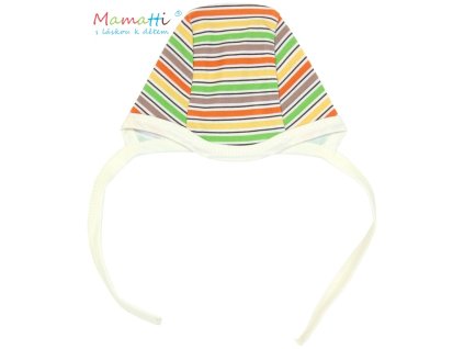 Čepička Mamatti - CAR- barevné proužky (Velikost 62 (2-3m))