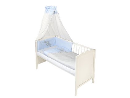 Ty i My 3-dílná sada - mantinel s povlečením FIND ME - sv. modrý (jemná kostička) (Velikost povlečení 135x100)