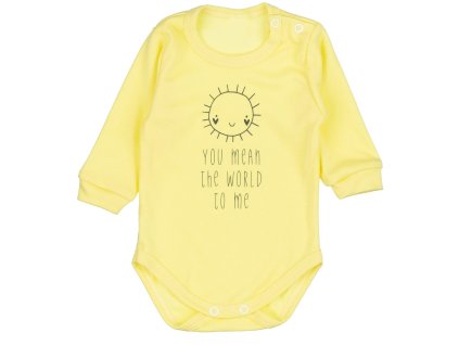 Body dlouhý rukáv Sluníčko, bavlna MBaby, žlutá (Velikost 68 (3-6m))