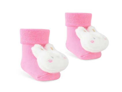 Kojenecké froté ponožky Králíček, růžové (Velikost 68-80 (6-12m))