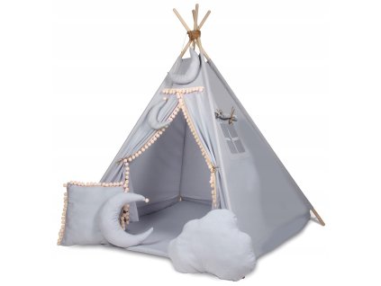 stan pro deti typi vybava sedy s bezovymi bambulkami