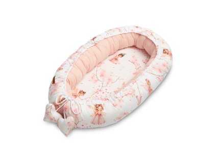 hnizdecko kokon pro miminko muselin vily ruzove