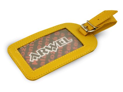 Žlutá kožená visačka na zavazadlo 619-5405-86
