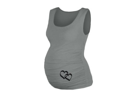 Top, tílko Dana s potiskem Srdíček  - šedé, vel. S/M (Velikost oblečení S/M)