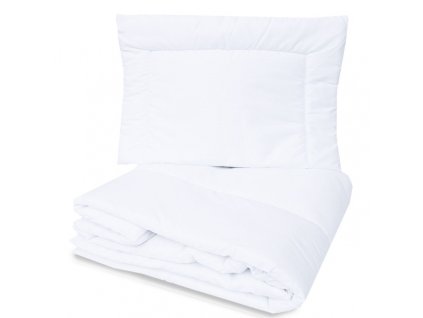 Peřinka a polštář do postýlky BASIC Baby Nellys - bílé, bavlna (Velikost povlečení 120x90)