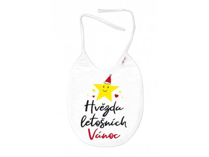nepromokavy bryndacek 24 x 27 cm hvezda letosnich vanoc baby nellys bily