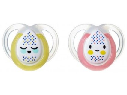 tommee tippee dudlik night time 0 6 m ruzova zluta