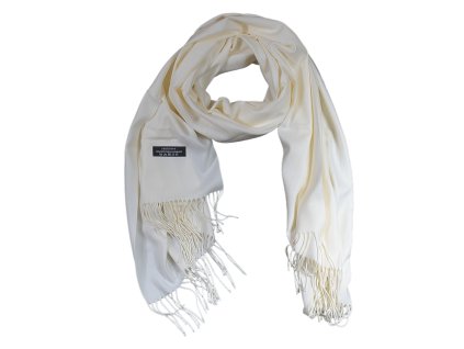 13245 damska kasmirova sala 180 x 67 cm barva svetle kremova