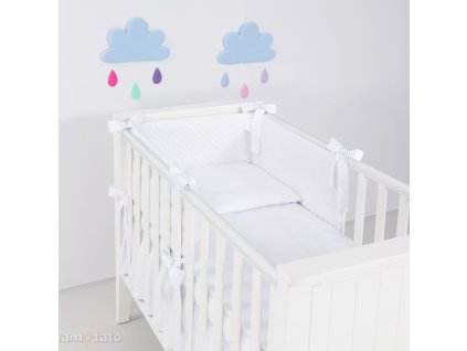 mantinel s povlecenim do postylky 3d sada 120x90 cm bila minky