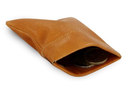 svetle hneda kozena kapsa na mince s pruzinou 519 7708 05