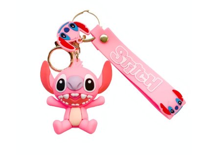 PKBA2349A detska klicenka lilo a stitch angel ruzova s poutkem a karabinou