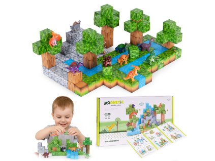 magneticka stavebnice pro deti magneticke kostky s motivem dinosauru 142 dilku