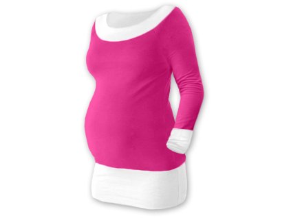 Be MaaMaa Těhotenska tunika DUO - růžová/bílá (Velikost oblečení S/M)