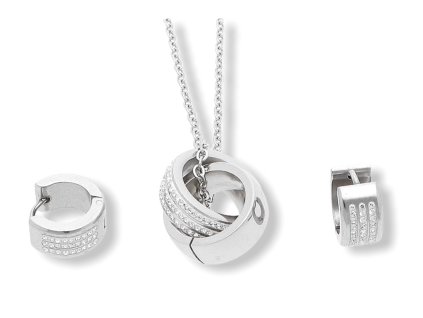 8625 4 stribrna souprava z chirurgicke oceli krouzky