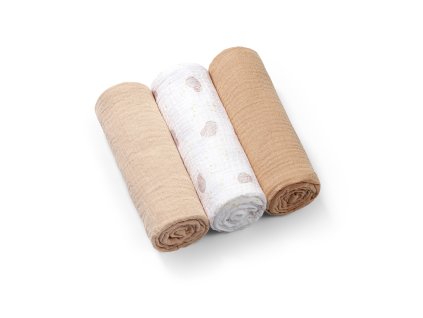 muselinove super mekke plenky 3ks 70x70cm bezova hneda