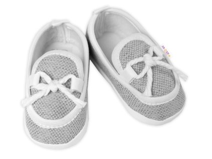 Kojenecké capáčky/botičky mokasíny, Baby Nellys, šedé (Velikost 56/62 (0-3m))