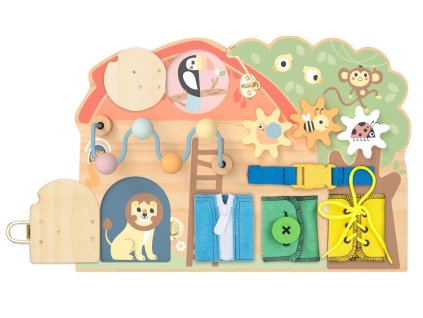 montessori activity board domecek se zviratky