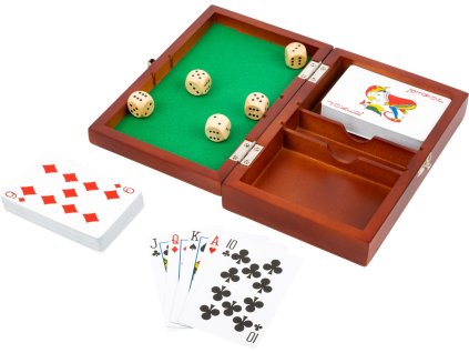 small foot hraci kostky a karty v drevenem boxu