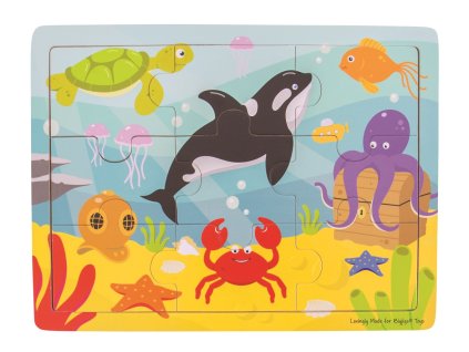 bigjigs toys drevene puzzle morsky svet