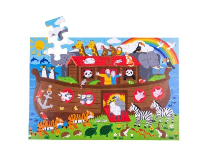 bigjigs toys podlahove puzzle noemova archa 48 dilku