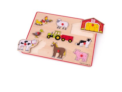 bigjigs toys vkladaci puzzle farmarsky statek
