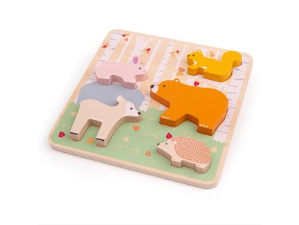 bigjigs baby drevene puzzle woodland