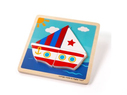 bigjigs toys vkladaci puzzle plachetnice