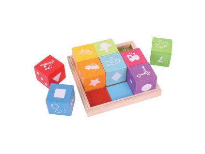 bigjigs baby drevene kostky s obrazky