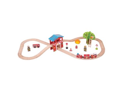 bigjigs rail drevena vlackodraha hasicska stanice