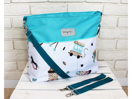 stylova taska na kocarek baby nellys hand made hracky tyrkysova