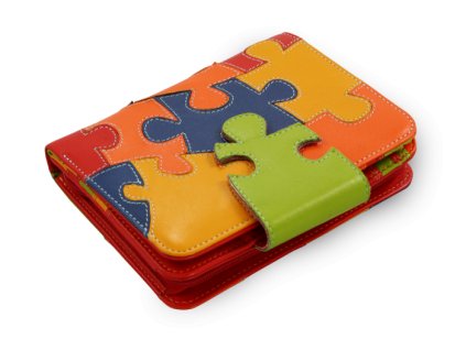 Dámská kožená peněženka s motivem puzzle 511-1161-PUZ