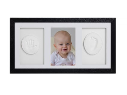 sada na otisky nozicek ci rucicek trojramek darkova sada pro miminko cerna