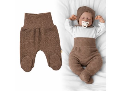 Pletené kojenecké polodupačky Hand Made, Baby Nellys, hnědé (Velikost 56 (1-2m))