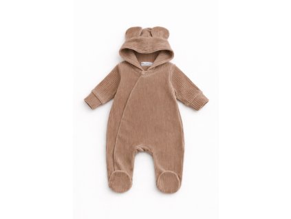 Kojenecký manchesterový overalek Teddy - béžový (Velikost 56 (1-2m))