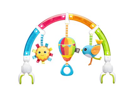 senzoricky oblouk s hrackami na kocarek a autosedacku balon