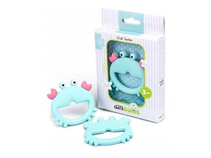 giligums detske silikonove kousatko crab teether 3m 1 ks matovy