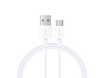 Recci nabíjecí a datový USB-A kabel s konektorem USB-C (1m) RS06C - Bílá