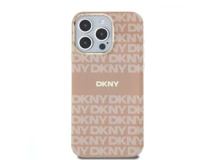 DKNY PC/TPU Repeat Pattern Tonal Stripe Magsafe kryt pro iPhone 14 Pro - Růžová