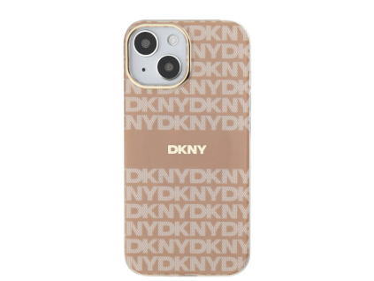 DKNY PC/TPU Repeat Pattern Tonal Stripe Magsafe kryt pro iPhone 14 - Růžová