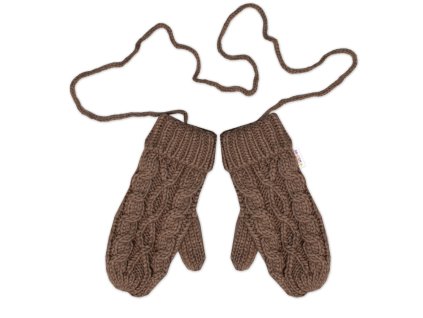 damske pletene palcaky s fleecovou podsivkou baby nellys hnede