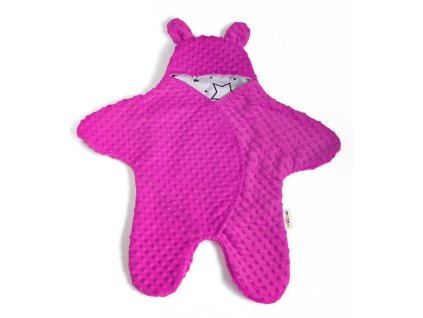 fusak spacacek do autosedacky nebo kocarku s ousky minky syte ruzova