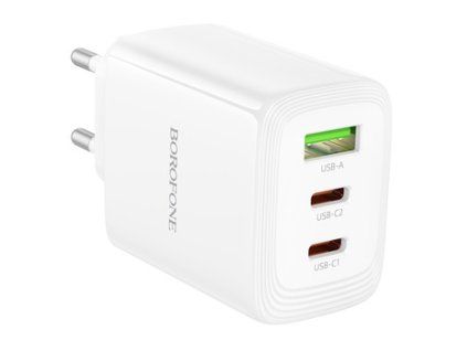 Borofone BN32 dual (USB-A/USB-C) adaptér (65W) Bílá