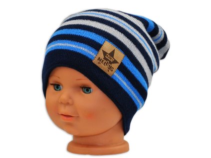 baby nellys jarni podzimni prouzkovana cepice granat sv modra sv seda