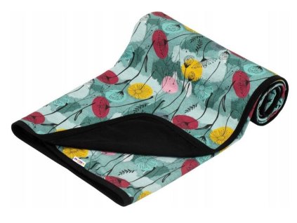 baby nellys detska bavlnena dvouvrstva deka louka zelena cerna