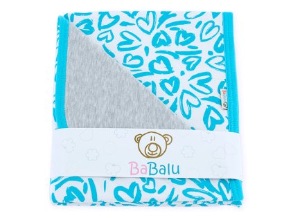 babalu bavlnena oboustranna deka 80x90cm srdicko seda modra